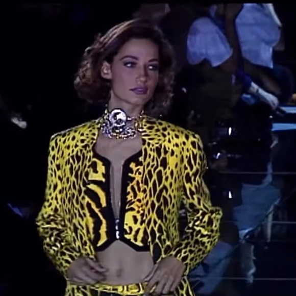 $1350 AUTHENTIC new VERSACE unisex Yellow Jacquard Pop Animalier Sweater sz L - Picture 9 of 11